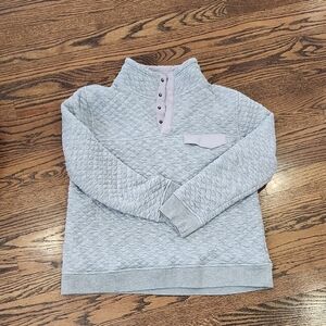 Entro Light Gray Quilted Top Womens Size LARGE